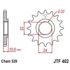 Piñón con goma anti-ruido JT SPROCKETS acero 402 - 520 - motoscamaralweb.com