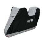 Funda cubremoto para exterior OXFORD Aquatex - Moto / Scooter con baúl - Negro / Plata - M - motoscamaralweb.com