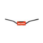 Manillar SCAR O² Low 65/85 Ø28.6mm - Negro / Protector naranja flúor - motoscamaralweb.com