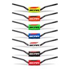 Manillar SCAR O² Low 65/85 Ø28.6mm - Negro / Protector azul oscuro - motoscamaralweb.com