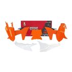 Kit de plástica RACETECH (6 piezas ) - Naranja / Blanco - motoscamaralweb.com