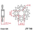 Piñón con goma anti-ruido JT SPROCKETS acero 749 - 525 - motoscamaralweb.com