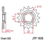 Piñón con goma anti-ruido JT SPROCKETS acero 1535 - 525 - motoscamaralweb.com