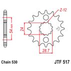 Piñón con goma anti-ruido JT SPROCKETS acero 517 - 530 - motoscamaralweb.com