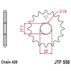 Piñón con goma anti-ruido JT SPROCKETS acero 558 - 428 - motoscamaralweb.com