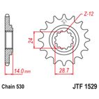 Piñón con goma anti-ruido JT SPROCKETS acero 1529 - 525 - motoscamaralweb.com