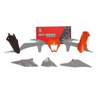 Kit de plástica RACETECH (6 piezas ) - Naranja / Gris - motoscamaralweb.com