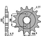 Piñón PBR acero estándar 2067 - 520 - motoscamaralweb.com