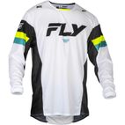 Camiseta FLY RACING Kinetic Prix - Blanco / Negro / Hi-Vis - motoscamaralweb.com