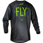 Camiseta infantil FLY RACING Kinetic Prodigy - Antracita / Verde Neón / True Blue - motoscamaralweb.com