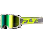 Gafas FLY RACING Zone - Gris oscuro / Hi-Vis - Lente Iridiscent Green Mirror - motoscamaralweb.com