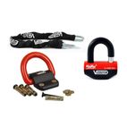 Kit antirrobo VECTOR Candado MiniMax+ Ø16mm + Cadena Ø13mm / 1.3m + Anclaje Ø22mm - motoscamaralweb.com