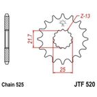 Piñón con goma anti-ruido JT SPROCKETS acero 520 - 525 - motoscamaralweb.com