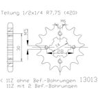 Piñon ESJOT Acero 50-13013 11 dientes - motoscamaralweb.com