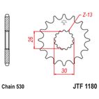 Piñón con goma anti-ruido JT SPROCKETS acero 1180 - 530 - motoscamaralweb.com