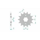 Piñón AFAM acero estándar 20500 - Paso 520 - motoscamaralweb.com