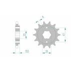 Piñón AFAM acero estándar 20506 - Paso 525 - motoscamaralweb.com