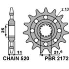 Piñón PBR acero estándar 2172 - 520 - motoscamaralweb.com