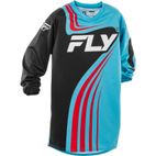 Camiseta infantil FLY RACING F-16 - Cian / Negro / Rojo - motoscamaralweb.com