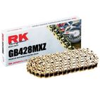 Cadena RK GB428MXZ con 120 eslabones oro - motoscamaralweb.com