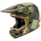 Casco FLY RACING Kinetic Rally - Matte Moss Grey / Caqui / Off-White - motoscamaralweb.com