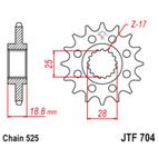 Piñón con goma anti-ruido JT SPROCKETS acero 704 - 525 - motoscamaralweb.com