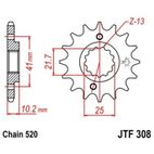 Piñón con goma anti-ruido JT SPROCKETS acero 308 - 520 - motoscamaralweb.com