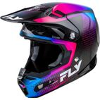 Casco FLY RACING Formula S Carbon Protocol - Carbono negro / Azul / Rosa - motoscamaralweb.com