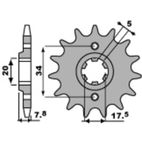 Piñón PBR acero estándar 279 - 520 - motoscamaralweb.com