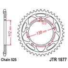 Corona JT SPROCKETS acero estándar 1877 - 525 - motoscamaralweb.com
