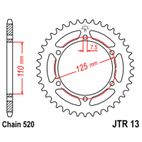 Corona JT SPROCKETS acero estándar 13 - Paso 520 - motoscamaralweb.com
