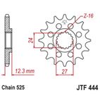 Piñón JT 444 de acero con 16 dientes - motoscamaralweb.com