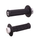 Puños ODI Micro-X Lock-On medio gofrados - Negro / Plata - motoscamaralweb.com