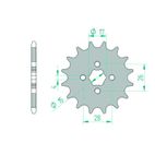 Piñón AFAM acero estándar 20104 - Paso 420 - motoscamaralweb.com