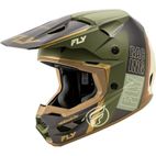 Casco FLY RACING Kinetic Rally - Matte Moss Grey / Caqui / Off-White - motoscamaralweb.com