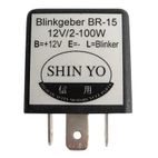 Relé electrónico para intermitentes SHIN YO SY-02 3 polos 12 VDC 1-100W - motoscamaralweb.com