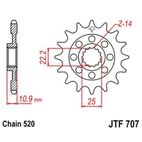 Piñón JT 707 de acero con 14 dientes - motoscamaralweb.com