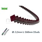 TUBO TIRAS NYLON DIENTE TIBURON 25uds 260 x 3.50 mm. - motoscamaralweb.com