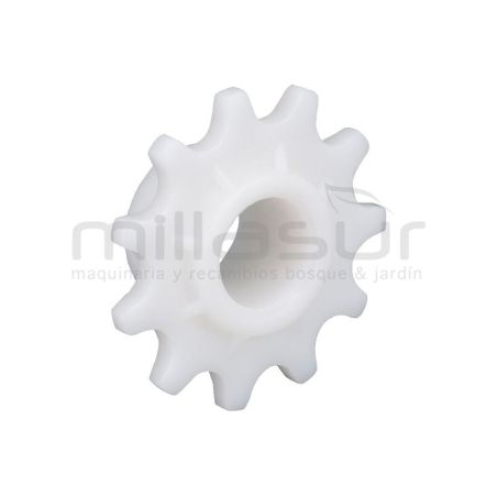 PIÑON PLASTICO TENSOR CADENA GRUPO TRACCIÓN CASTEL G. TC102. TC122 (11 DIENTES) - motoscamaralweb.com
