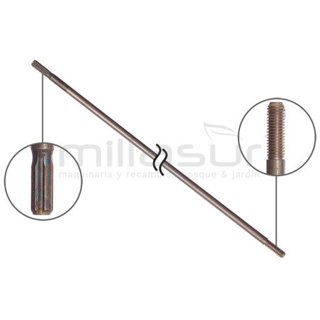 EJE TRANSMISION HUSQV. 240R. 245R 4 estrias / rosca 10mm - motoscamaralweb.com