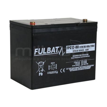 BATERIA CICLICA AGM FPC12-80 12V 80.4 Ah. ( 260 x 168 x 214 ) - motoscamaralweb.com