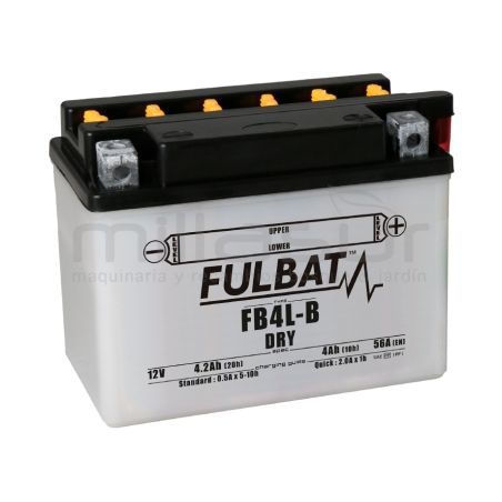 BATERIA MOTO FB4L-B ACIDO 4.2Ah (120 X 70 X 92) +DER - motoscamaralweb.com