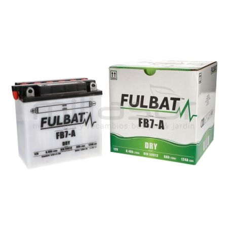 BATERIA MOTO FB7-A 12V ACIDO 8 Ah (135 x 75 x 133) -DER. (RESP. IZQ) - motoscamaralweb.com