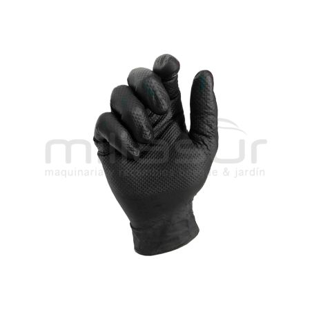 CAJA DE 50 GUANTES TALLER NITRILO DIAMANTADO NEGRO - TACTO RUGOSO - TALLA L - motoscamaralweb.com