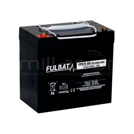 BATERIA CICLICA AGM FPC12-60 12V 60 Ah. (L 229 x A 138 x H 230 ) - motoscamaralweb.com