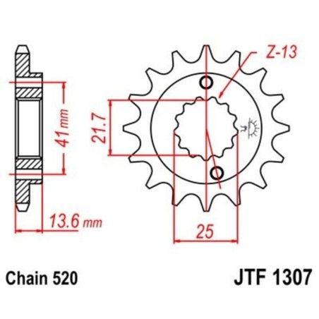 Piñón con goma anti-ruido JT SPROCKETS acero 1307 - 520 - motoscamaralweb.com