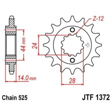 Piñón con goma anti-ruido JT SPROCKETS acero 1372 - 525 - motoscamaralweb.com