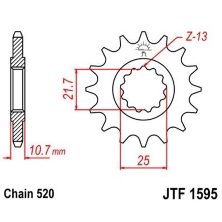Piñón con goma anti-ruido JT SPROCKETS acero 1595 - 520 - motoscamaralweb.com
