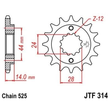 Piñón con goma anti-ruido JT SPROCKETS acero 314 - 525 - motoscamaralweb.com
