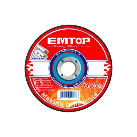 DISCO CORTE METAL AMOLADORA 115MM 1.2MM EMTOP - motoscamaralweb.com
